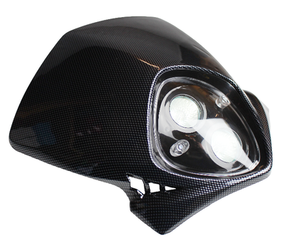 Framljus Kåpa+Lampa Universal Dubbel Karbon