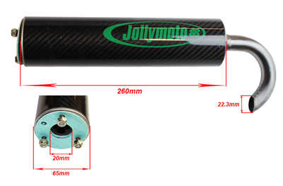 Ljuddämpare 20X280 Carbon Jolly Moto Scooter