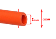 Benzineslang 5X8 1m neon oranje