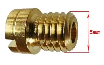 Keihin main jet size 155, round slotted type, brass. M5x0.75. Fits Honda MB, MT and MTX.