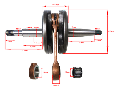 Vevaxel Sachs 5 växel 14P slag 44mm 72mm axel