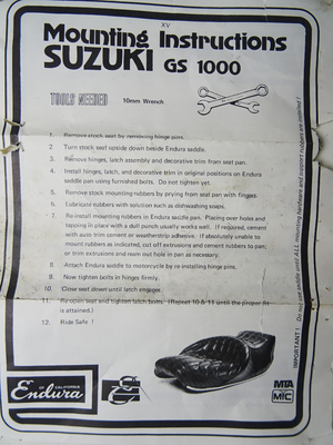 Endura Tourzadel Suzuki GS1000 – Zwart